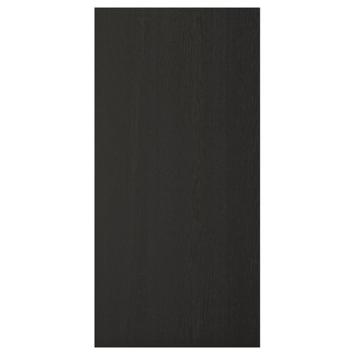 LERHYTTAN black solid wood kitchen door, traditional design with bevelled edges.