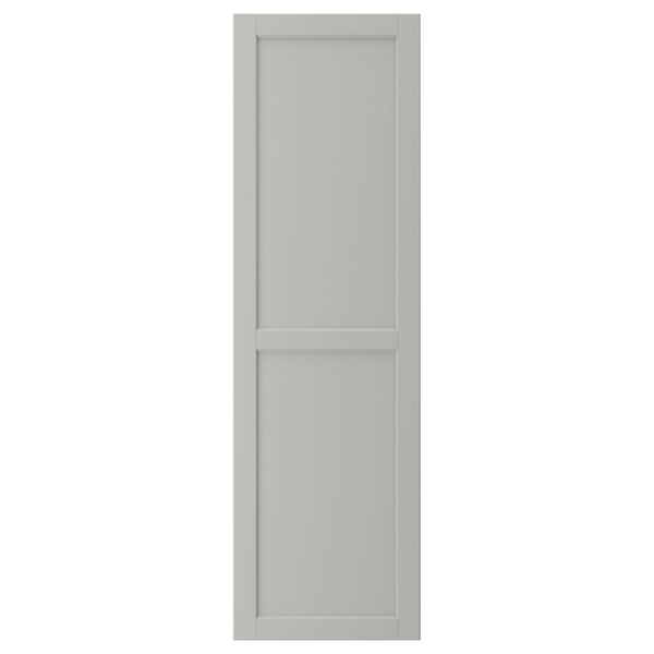 LERHYTTAN light grey door: solid wood frame with bevelled edges and inset veneer panel, classic design.