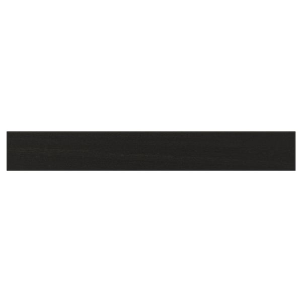 Black rectangular wooden panel, bevelled edges, solid ash wood.