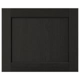 A black LERHYTTAN drawer front with a solid wood frame and inset ash veneer panel.