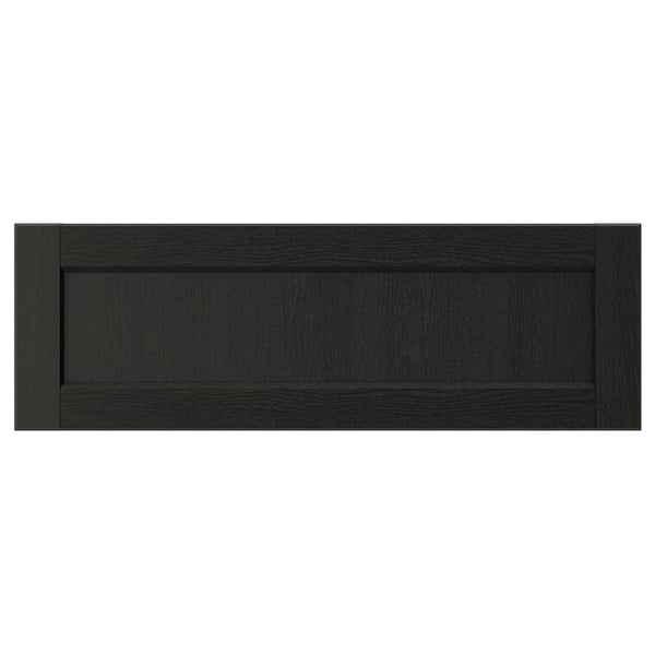 LERHYTTAN black drawer front, solid wood frame, ash veneer panel, classic design.