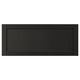 LERHYTTAN black wooden cabinet front, rectangular shape with bevelled edges and inset veneer panel, solid ash frame, traditional design.