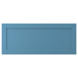 LERHYTTAN drawer front, blue, with wooden frame and inset panel.