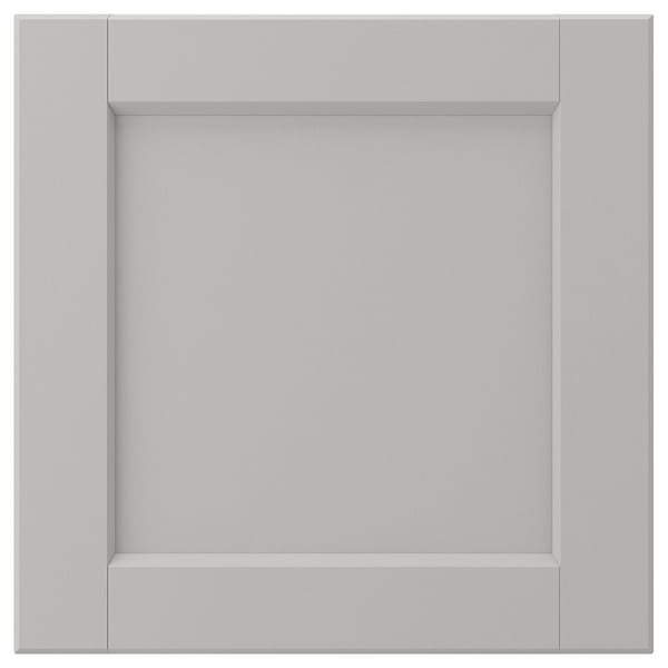 LERHYTTAN light grey kitchen cabinet with solid wood frame and inset veneer panel, classic design.
