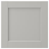 LERHYTTAN light grey kitchen cabinet with solid wood frame and inset veneer panel, classic design.