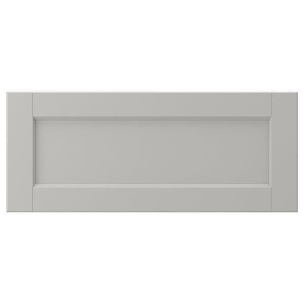 LERHYTTAN drawer front, light grey, solid wood frame, bevelled edges, classic design.
