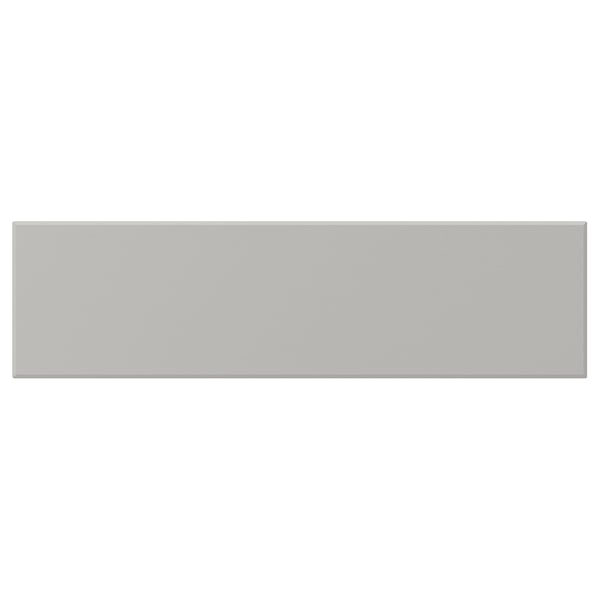 A grey rectangular wooden panel with rounded edges. Simple, flat design.