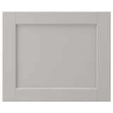 LERHYTTAN light grey kitchen drawer, solid wood frame with bevelled edges, birch veneer panel, classic design.