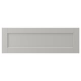 LERHYTTAN: light grey, rectangular kitchen cabinet with bevelled edges and inset veneer panel.