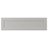 LERHYTTAN light grey kitchen drawer with solid wood frame and bevelled edges.