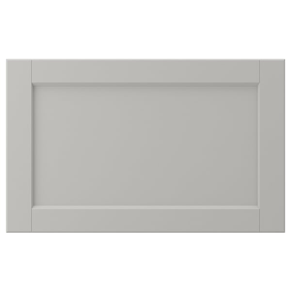 LERHYTTAN, light grey, rectangular, solid wood frame, bevelled edges, veneer panel, classic kitchen drawer front.