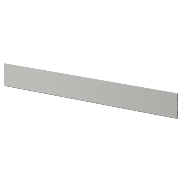 LERHYTTAN light grey kitchen plinth, wooden with bevelled edges, rectangular.