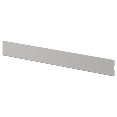 LERHYTTAN light grey kitchen plinth, wooden with bevelled edges, rectangular.