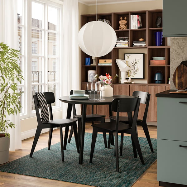 LISABO / LISABO Table and 4 chairs, black/black, 41 3/8 "
