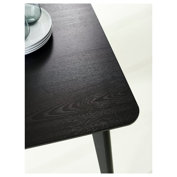LISABO Table, black/ash veneer, 78 3/4x30 3/4 "