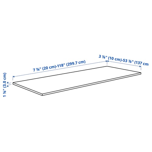 LOCKEBO Custom countertop, white marble effect/glass composite, 1 1/8 "