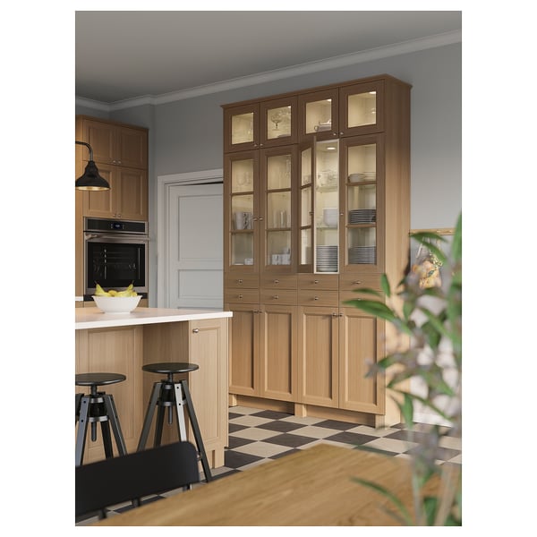 LOCKEBO Custom countertop, white mineral effect/glass composite, 3/4 "