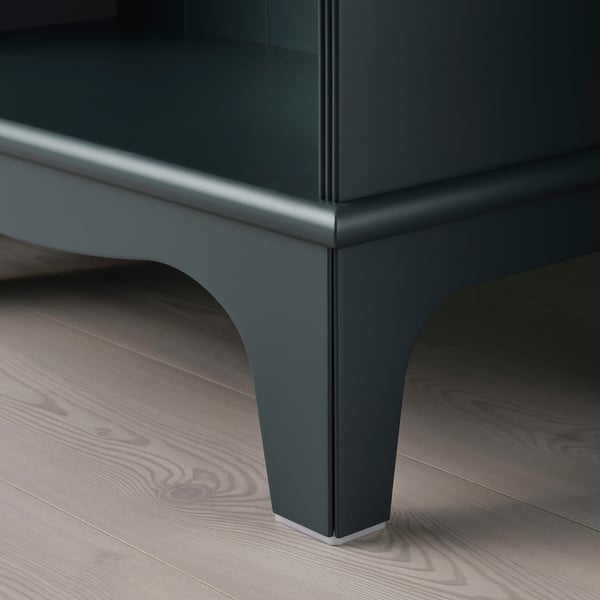 Close-up of LOMMARP furnitures sleek, dark grey corner, showcasing clean, modern lines and durable finish.