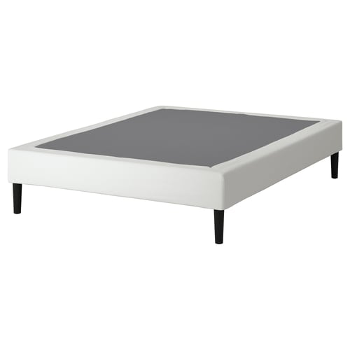 LYNGÖR Slatted mattress base with legs, white, Queen
