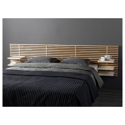 MANDAL Headboard, birch/white, 94 1/2 "