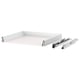 MAXIMERA white drawer with runners, fully extendable, soft-closing mechanism.