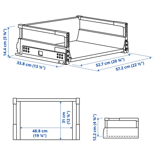 Illustration with measurements for the product: MAXIMERA.