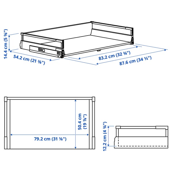 Illustration with measurements for the product: MAXIMERA.