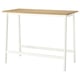 MITTZON: white, rectangular, high conference table, oak top, metal legs.