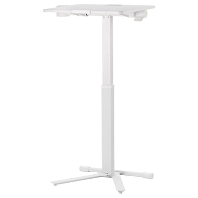 White MITTZON adjustable laptop table with stand.