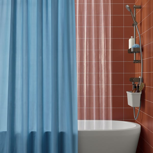 NÄLK Shower curtain liner, clear, 71x71 "