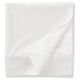 White nattajjasmin sheet, silky smooth blend of cotton and lyocell, neatly folded with decorative border.