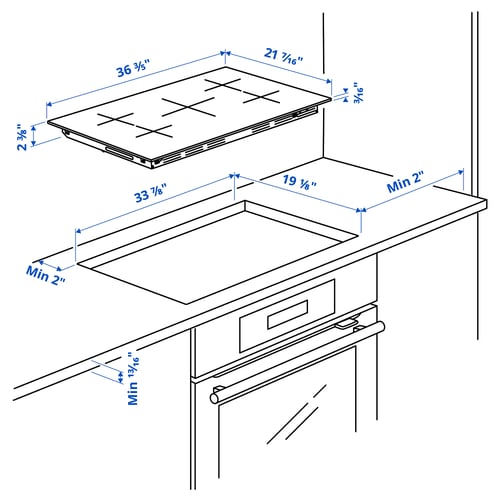 Illustration with measurements for the product: NEDERSTA.