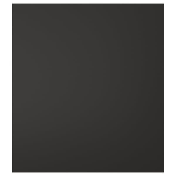 A square black NICKEBO front made from recycled materials.