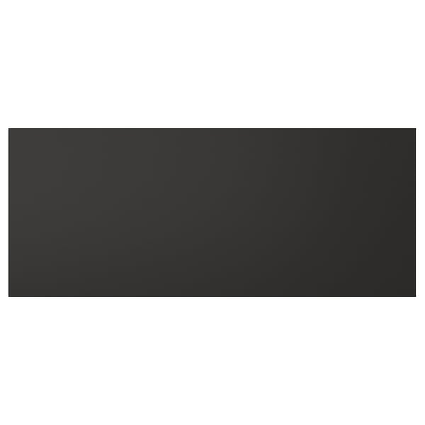 Black rectangular NICKEBO panel, sleek and modern, made from recycled materials.