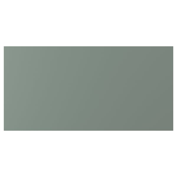 NICKEBO drawer front in grey-green with smooth, rectangular design and matt surface.