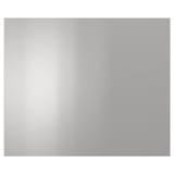 NOGSTA silver stainless steel cabinet front, sleek and rectangular, industrial design for kitchen.