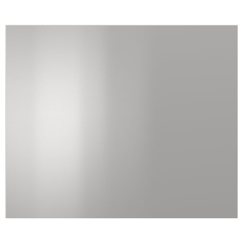 NOGSTA silver stainless steel cabinet front, sleek and rectangular, industrial design for kitchen.