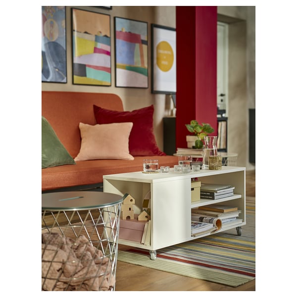 NYHAMN Sleeper sofa, with pocket spring mattress/Skartofta red/brown