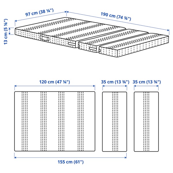 ÖMSINT Pocket spring mattress for ext bed, 38 1/4x74 3/4 "