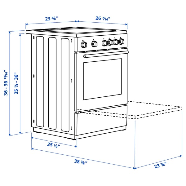 Illustration with measurements for the product: ÖRMINGE.