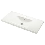 Orsjön white sink, integrated, ceramic, oval shape, sleek design.
