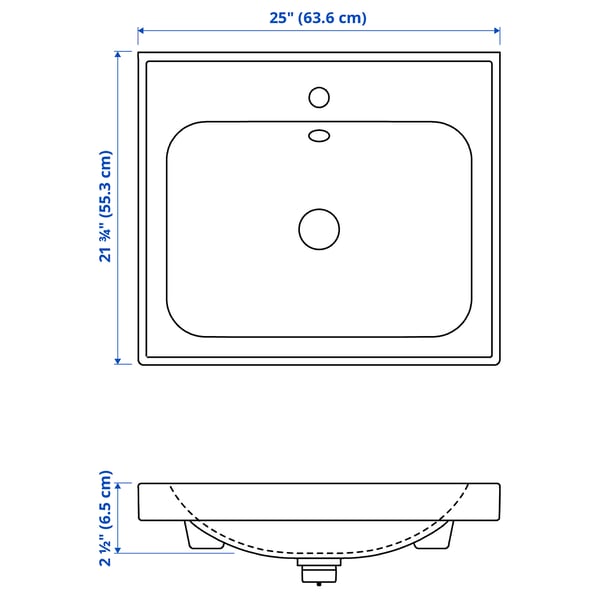 Illustration with measurements for the product: ORRSJÖN.