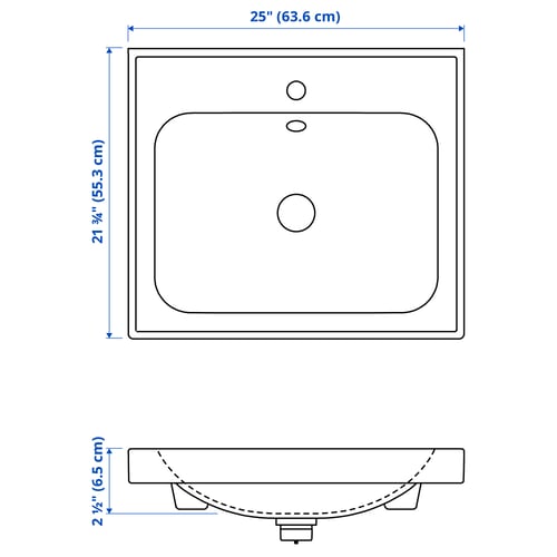 Illustration with measurements for the product: ORRSJÖN.