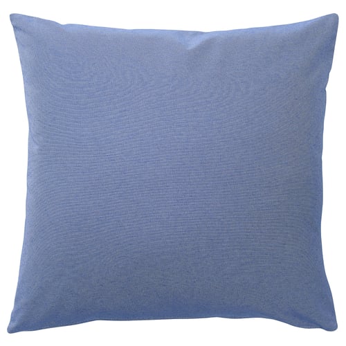 PARADISBUSKE, blue, square, textured cushion, recycled materials.