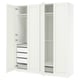White ikea PAX wardrobe with hanging & drawer sections