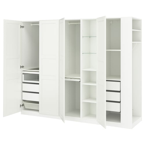PAX / TYSSEDAL Wardrobe combination, white white/white, 100 3/8x23 5/8x93 1/8 "