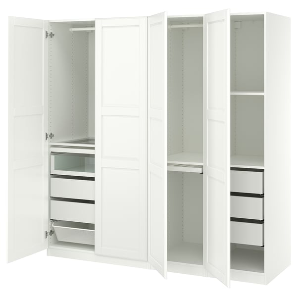PAX / TYSSEDAL Wardrobe combination, white white/white, 78 3/4x23 5/8x79 1/4 "