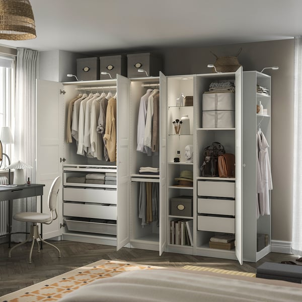 PAX / TYSSEDAL Wardrobe combination, white white/white, 100 3/8x23 5/8x79 1/4 "