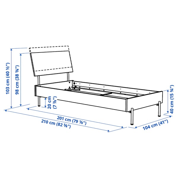 RÅDMANSÖ Bed frame, brown walnut effect, Twin