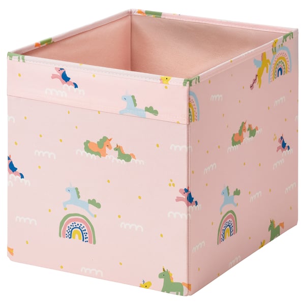 REGNBROMS Box, pink/unicorn, 13x15x13 "